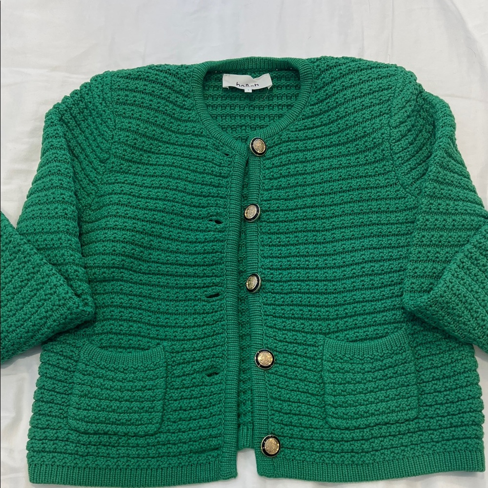 ba&sh Emerald Textured Cardigan